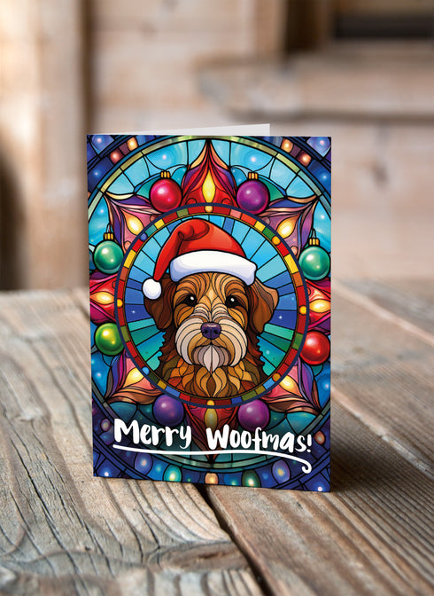 Welsh Terrier in a Santa Hat Christmas Card